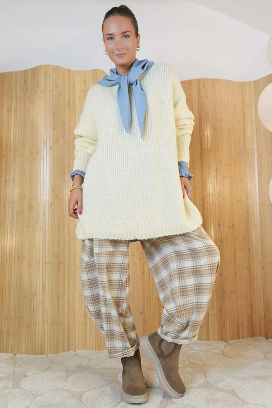 Elsie Oversized Slouch Knit Ecru/40=